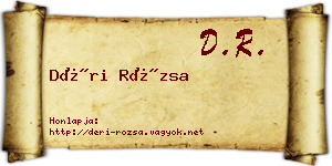 Déri Rózsa névjegykártya
